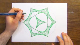 🎨HOW TO DRAW SPIROGRAPH PATTERN WITH RULER AND COMPASS✏️📏  GEOMETRIC ART SPEED TUTORIAL [upl. by Parthen716]