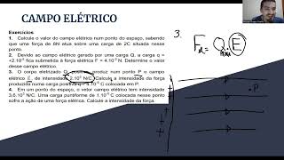 REVISÃO DE FÍSICA  ELETRICIDADE 15 CAMPO ELÉTRICO  ENS MÉDIO ENEMVESTIBULAR eletrostática [upl. by Raoul]