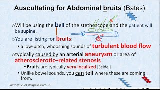 Auscultation of the Abdomen Learn about General Abdominal Auscultation  How to Find Deadly Bruits [upl. by Noseyt509]