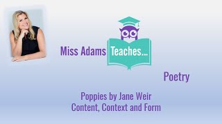 Revise Poppies by Jane Weir  Context and Form [upl. by Bonne]