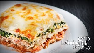 Como hacer lasaña o lasagna casera de ricotta salsa boloñesa espinaca y nuez [upl. by Odareg220]