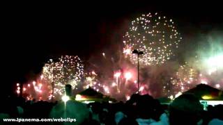 REVEILLON IN RIO DE JANEIRO  Copacabana Beach New Years Fireworks Celebration [upl. by Atinauq]