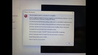 Fix  This host supports Intel VTX but Intel VTX is disabled  How to Enable Intel VTX VMWare [upl. by Maxia]