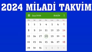 2024 Takvimi  Miladi Takvim [upl. by Marcelle]