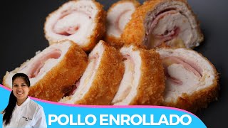 POLLO ENROLLADO CON JAMON Y QUESO  POLLO CORDON BLEU [upl. by Katya]