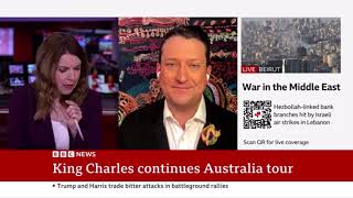 Appearing on BBC News Channel with analysis of Senator Lidia Thorpe confronting King Charles 211024 [upl. by Darnok]