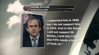 Michel Platini quotSepp Blatter nicht mehr unterstützenquot  FIFA FußballWM 2014 Brasilien [upl. by Ennayd297]