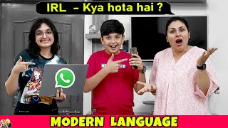 MODERN LANGUAGE  Funny Family Code Language Challenge  Aayu and Pihu Show [upl. by Nilloc31]