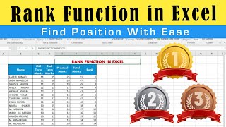 RANK Formula in Excel Ranking in Microsoft Excel [upl. by Afihtan]