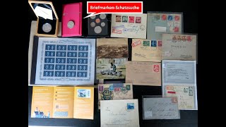 Briefmarken Schatzsuche mit Briefmarken Briefen Karten und Münzen aus letzter Zeit [upl. by Wycoff]