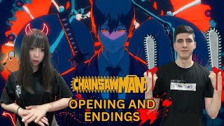 Non Anime Fan Reacts To ALL CHAINSAW MAN OPENINGS AND ENDINGS 113 [upl. by Noryb]