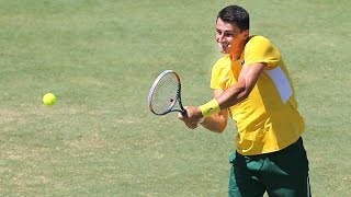 Highlights Bernard Tomic AUS v Jack Sock USA [upl. by Abbub]