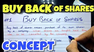 1 Buy Back of Shares  Concept  BCOM  CMA  CA INTER  By Saheb Academy [upl. by Amaty116]