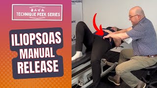 How to do a Manual Release of the Iliopsoas Muscle Group  Technique Peek Series [upl. by Seedman]