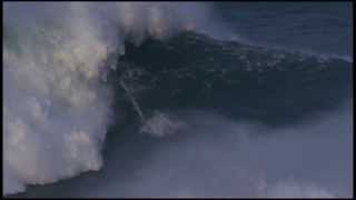 Maya Gabeira Wipeout at Nazaré  Billabong XXL Big Wave Awards 2014  Angle 2 [upl. by Zasuwa]