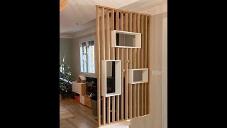 Modern Wooden Storage Display Rack Home Office Wooden Partition Designs living dining wall partition [upl. by Kalin]