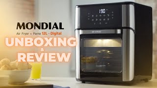 AIR FRYER MONDIAL 12L OVEN UNBOXING E PRIMEIRAS IMPRESSÕES VALE A PENA [upl. by Black]