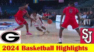 Georgia vs 22 St Johns Basketball Game Highlights 11 24 2024 [upl. by Epillihp769]