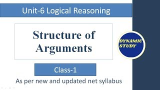 Structure Of Arguments  Unit6 Logical Reasoning [upl. by Strader]