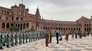 La Legión Ronda Jura de Bandera para personal civil en la Plaza de España de Sevilla [upl. by Baram]