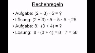 Rechenregeln [upl. by Eizeerb]