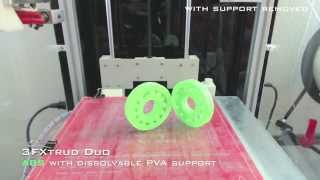 Dual material with ABS and PVA support 3D print with 3FXtrud Duo by ShapingBits [upl. by Hudson]