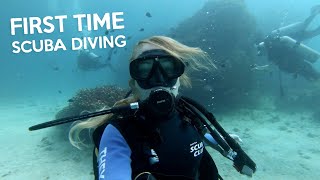 SCUBA DIVING IN KOH TAO THAILAND first time diving [upl. by Barber]