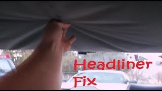 How to fix cars Headliner with Carpet tape  tips made EASY  CHEAP NO GLUE or Spray [upl. by Paucker]