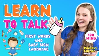 Learn to Talk  Baby Learning 3  First Words  Learning Videos for Toddlers  Baby Sign Language [upl. by Udela]