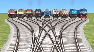 9 TRAINS CROSSING BY LOCAL RAILROAD TRACK  train simulator 2022 [upl. by Akelahs]