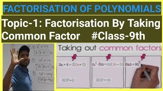 Factorisation Of Polynomials Class 9 By taking common factors [upl. by Durant]