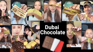 Collection Mukbang Asmr Dubai Chocolate 🍫🍫🍫 chocolate dubai bar crunchy [upl. by Nivrem]