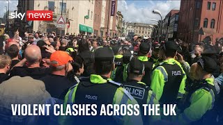 UK protests Violent disorder breaks out across the country [upl. by Dougherty267]