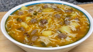 Sopa de Fideos Con Carne de Res 🥩🍜 [upl. by Mallen901]