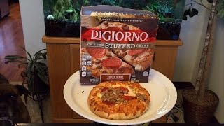 DiGiorno Three Meat Cheese Stuffed Crust Pizza Review [upl. by Lishe518]