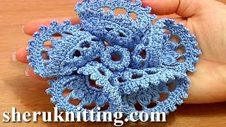 Crochet Flower 3D with Folded Petals [upl. by Ysor]