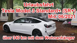 Tesla Model 3 Standrd vom Spreewald bis zur Ostsee mit Wohnwagen Hinfahrt [upl. by Ennaej]