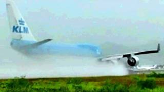 KLM  Boeing 747400 takeoff during Heavy Rain at St Maarten [upl. by Aicelet]