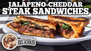 Jalapeno Cheddar Steak Sandwich  Blackstone Griddles [upl. by Hafeetal]