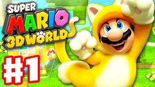 Super Mario 3D World  Walkthrough Part 1  World 1 100 Nintendo Wii U Gameplay [upl. by Harold]