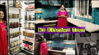 My Modular Kitchen Tour  Check out my fully Organized kitchen  Kitchen Tour in kannada [upl. by Orimlede195]