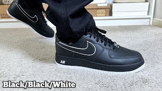 Nike Air Force 1 Blackblackwhite Reviewamp On foot [upl. by Jemmy]