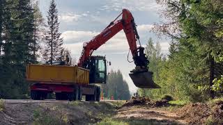 DOOSAN DX170W with Engcon tiltorator and EMA grading bucket restore after HUDDIG 1260C [upl. by Xel]