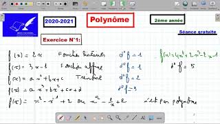 Polynôme applications 2ème science amp info séance gratuite 20202021 Prof K Maroua kefischool [upl. by Asus]