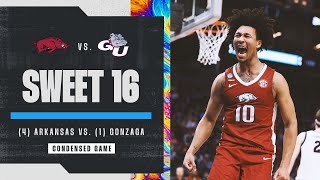 Arkansas vs Gonzaga  Sweet 16 NCAA tournament extended highlights [upl. by Circosta658]