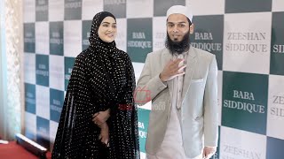 Sana Khan with Mufti Anas Syed arrives at Baba Siddique Iftar Party 2024 [upl. by Leynwad506]