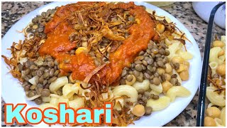 Koshari Recipe  Egyptian Popular Street Food [upl. by Shamus]