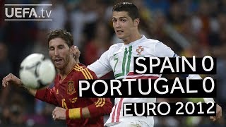 INIESTA RONALDO WORLD CUP 2018 SPAIN beats PORTUGAL on penalties to reach the EURO 2012 final [upl. by Barron469]