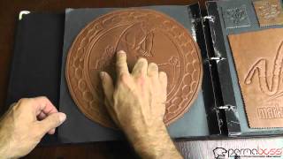 Permaboss NGE Multimedia Embossing Debossing Leather Sample Binder Explained Part 1 [upl. by Irvin683]