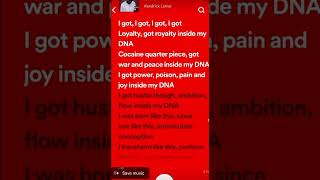 DNA  Kendrick Lamar lyrics raplyrics spotify music [upl. by Vinny726]